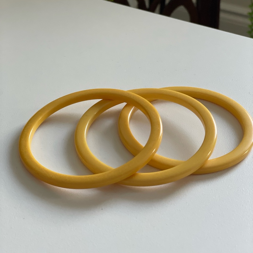 Pretty trio of Bakelite Yellow Bangles
